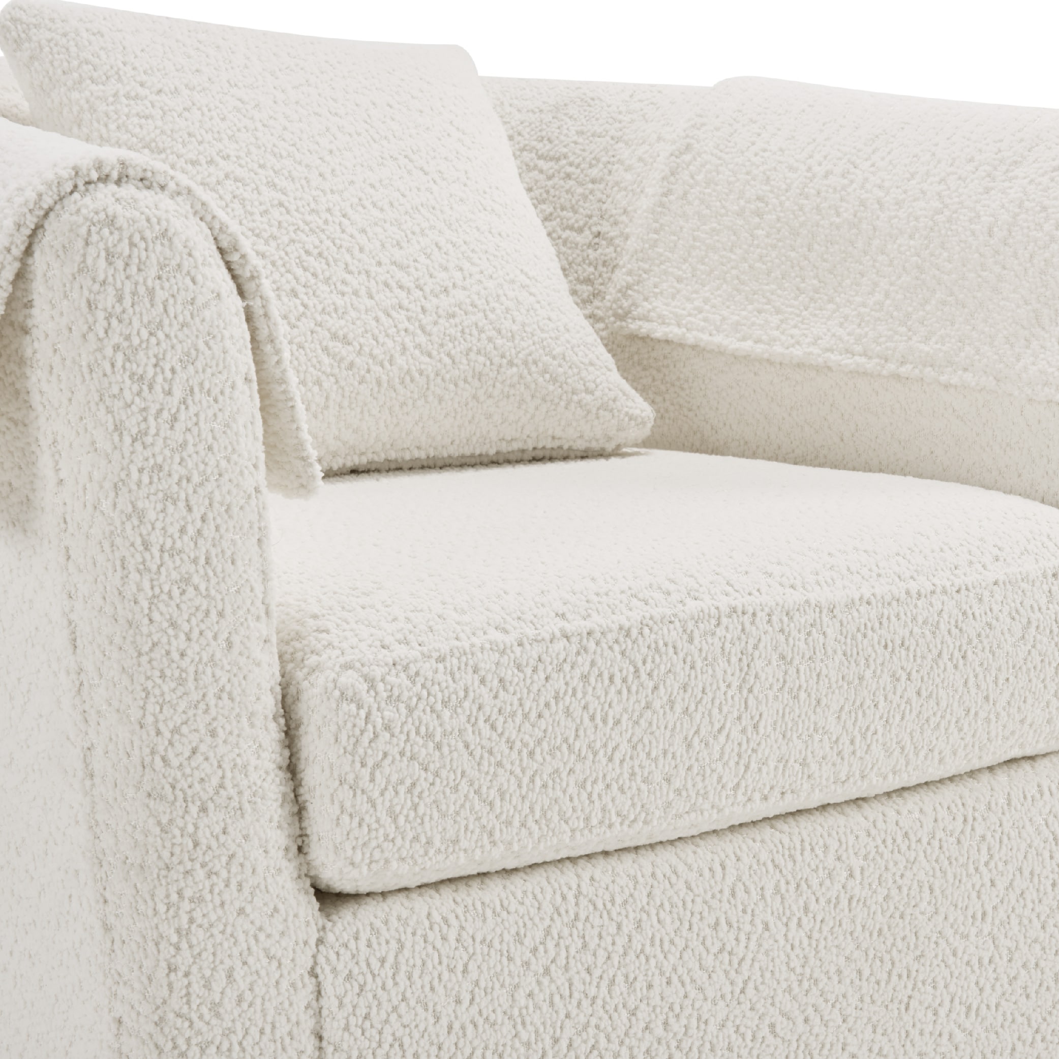 Swivel Accent Chair With Ottoman Set, Modern Chenille Barrel Armchair With Removable Back Pillow & 2 Armrest Covers For Living Room, Bedroom, Office, White_maomaolike.com